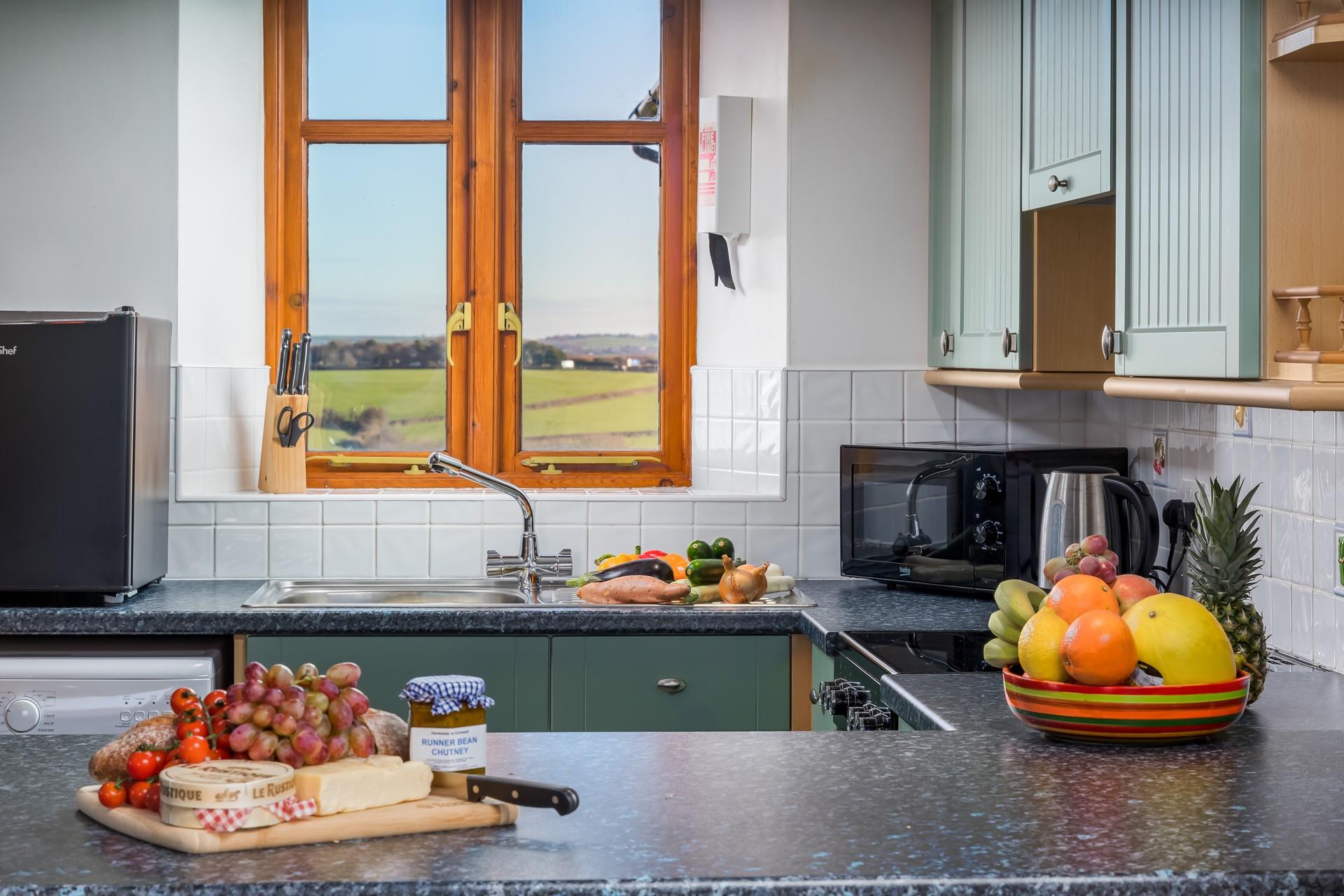 Gaze out across unspoiled countryside as you cook up a storm in the kitchen.