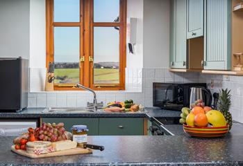 Gaze out across unspoiled countryside as you cook up a storm in the kitchen.