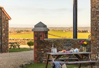 Enjoy a delicious cream tea overlooking the far-reaching rural views.