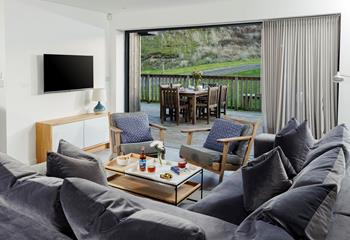 Open the bi-fold patio doors and let in the Cornish sea air.