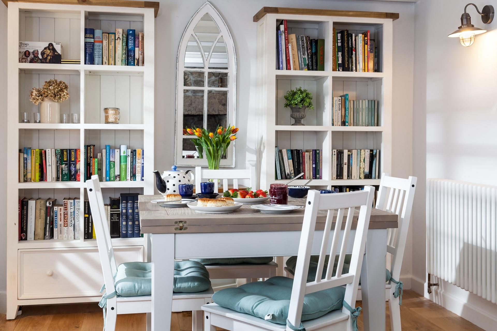 Sit around the dining table and tuck into a delicious meal as a family.