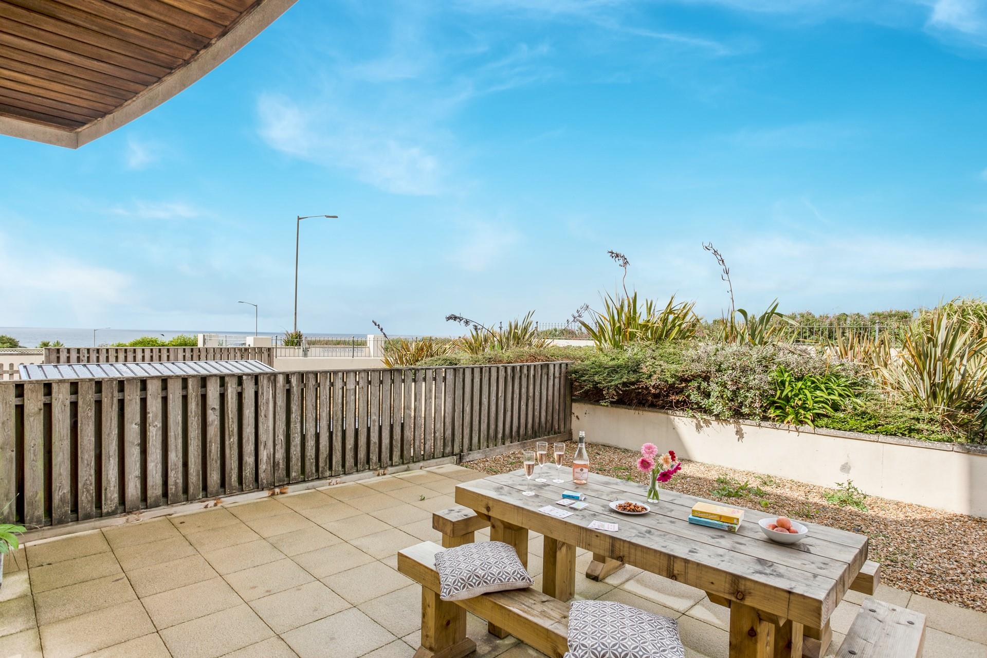 Sit back and relax on the sea-facing patio, as the sun goes down. 
