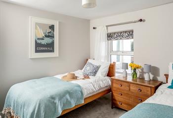 Bedroom 1 is a lovely room for little ones, with a nautical touch and views of the garden.