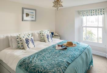 Seaside blues are gorgeous in bedroom 3!