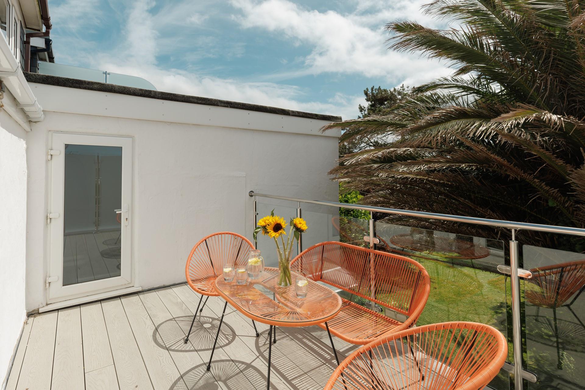 Soak up the sunshine on the balcony.