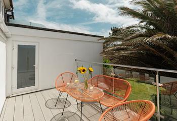 Soak up the sunshine on the balcony.