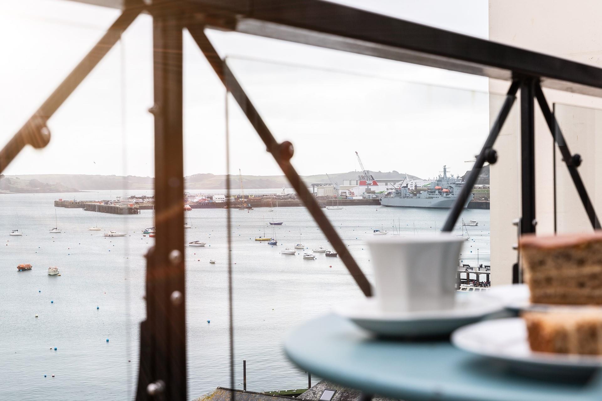 Indulge in a brunch of tea and cake on the balcony!