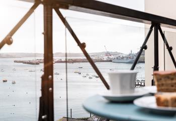 Indulge in a brunch of tea and cake on the balcony!