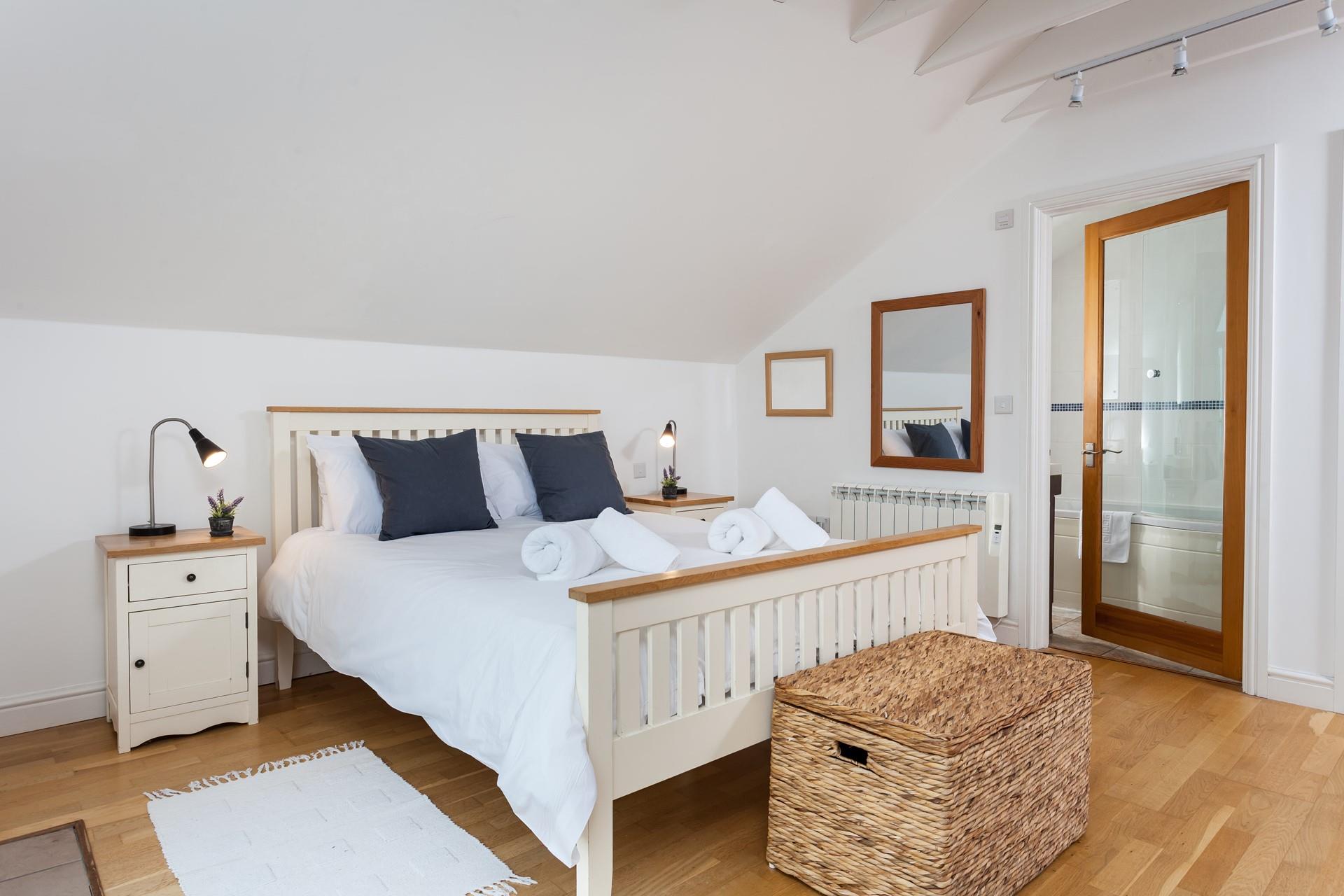 Bedroom 1 has a spacious king size bed.