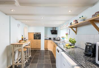 The kitchen has lots of worktop space to rustle up tasty meals.