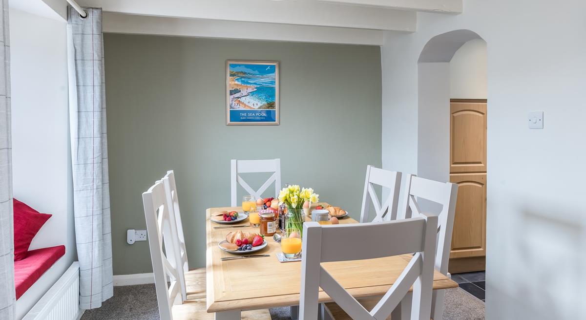 Start the day with warm pastries and fresh fruit.