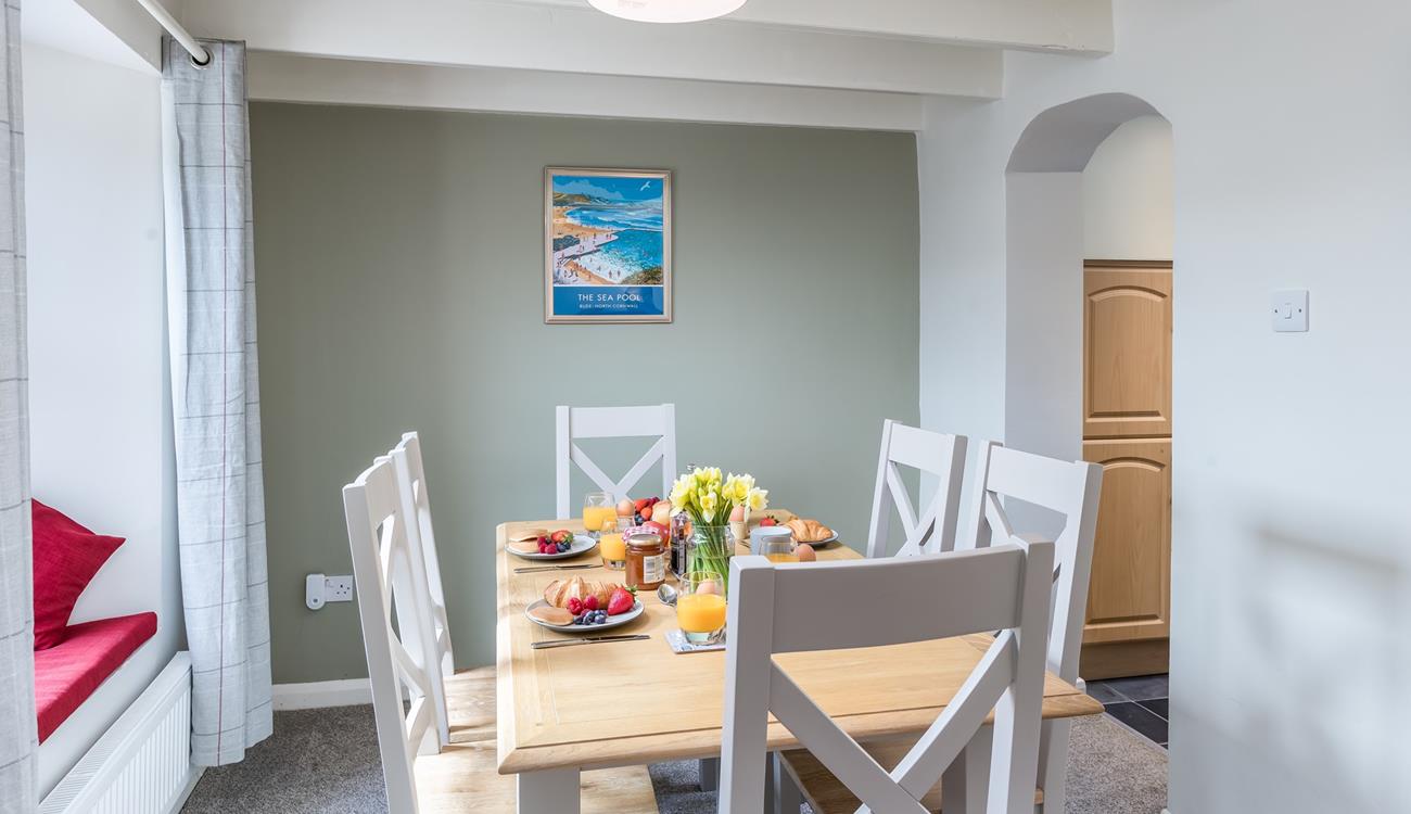 Start the day with warm pastries and fresh fruit.