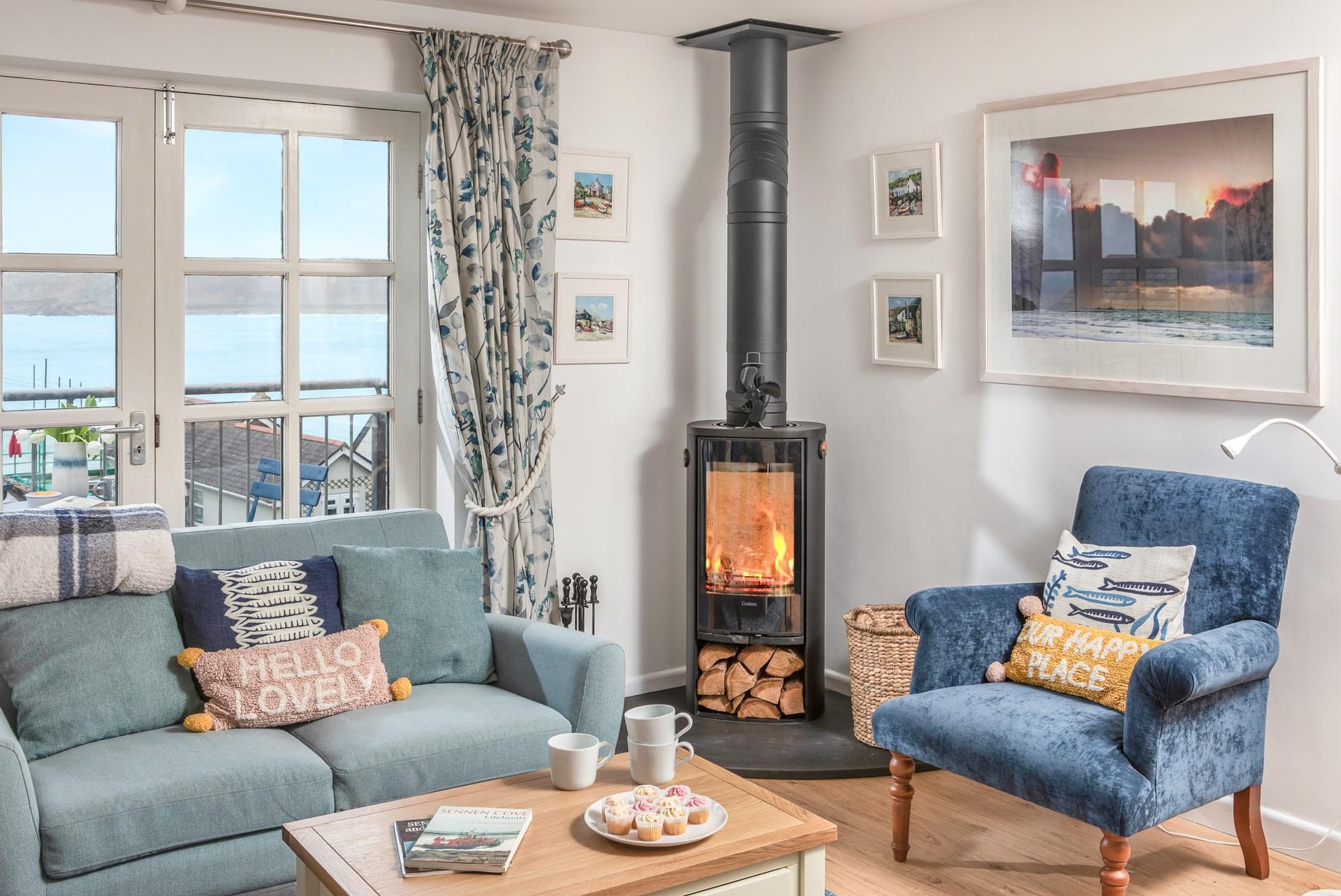 Light the woodburner and cosy up on chilly evenings.