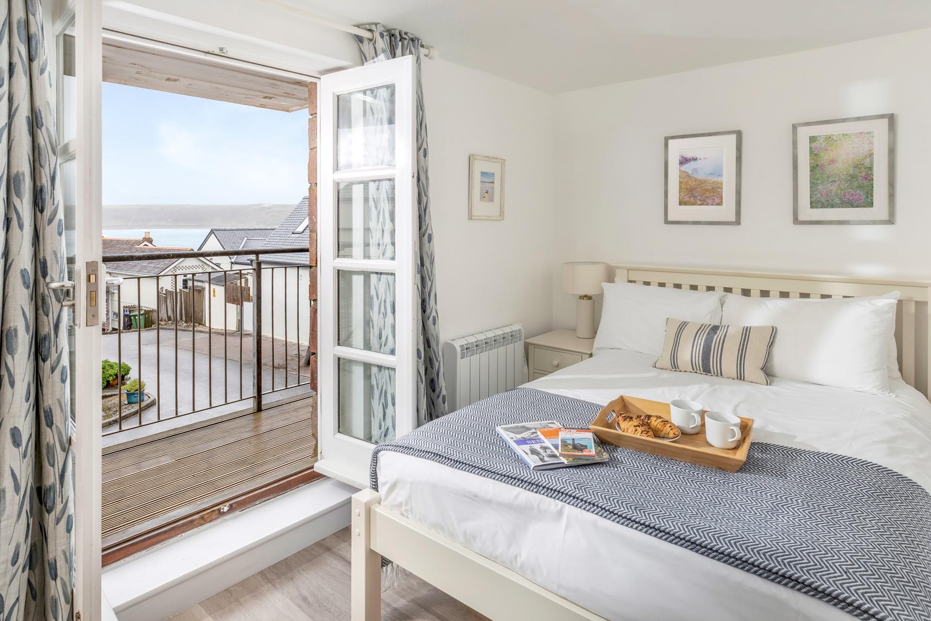 Wake up and wander out to the balcony to check the day's weather.