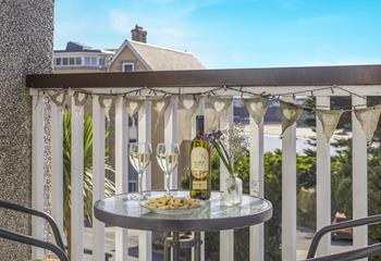 What better way to end the day than with a glass of wine on the balcony, watching the waves in the distance.