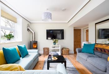 The snug is located just off the kitchen and is perfect for evenings playing games in front of the roaring fire. 