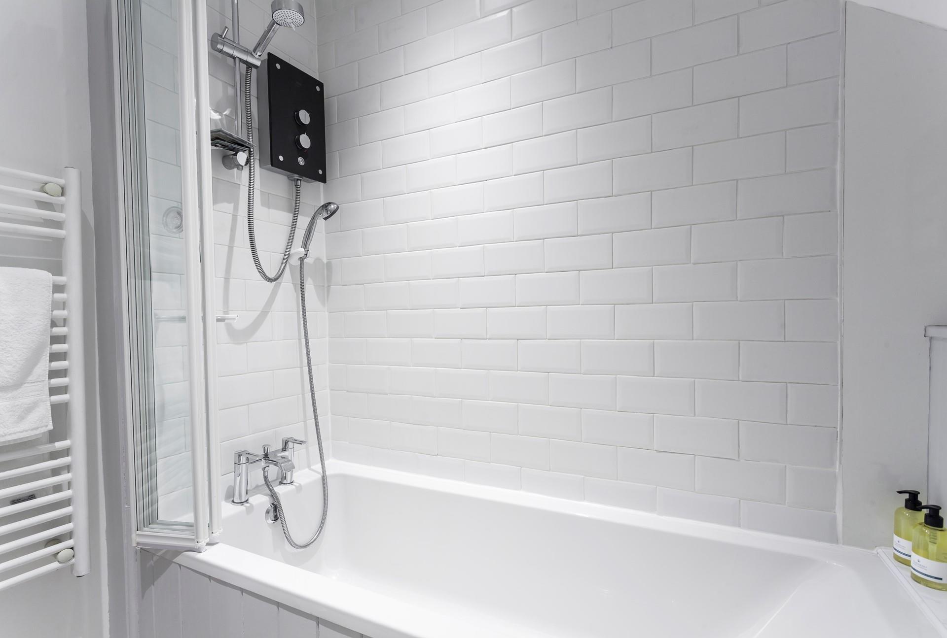 Choose between a bath or a shower to start your day.