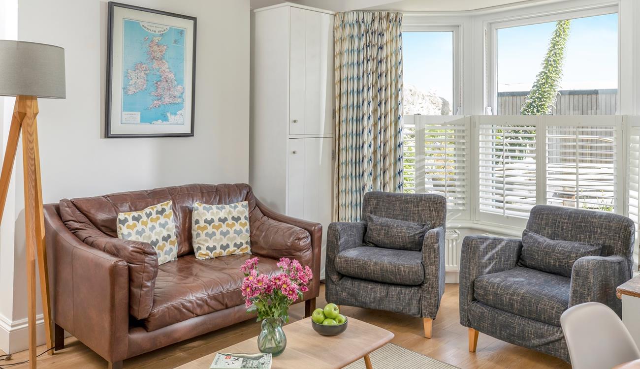 Snuggle down on the sumptuous sofa after a busy day exploring Cornwall's rugged coastline.