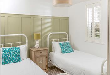 The twin bedroom is perfect for both kids or friends sharing.