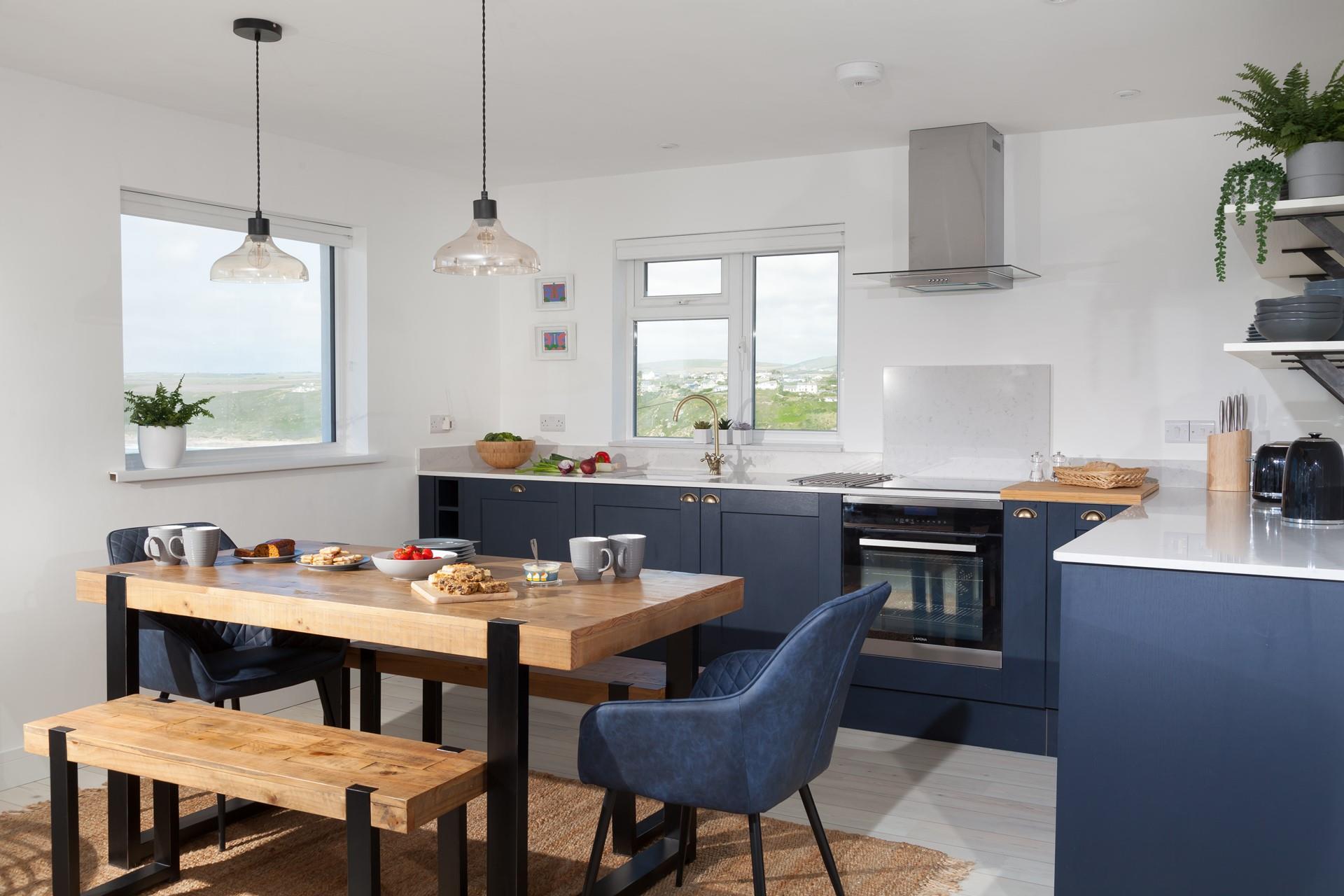 The dining table is perfect for the family to gather around for a delicious meal.