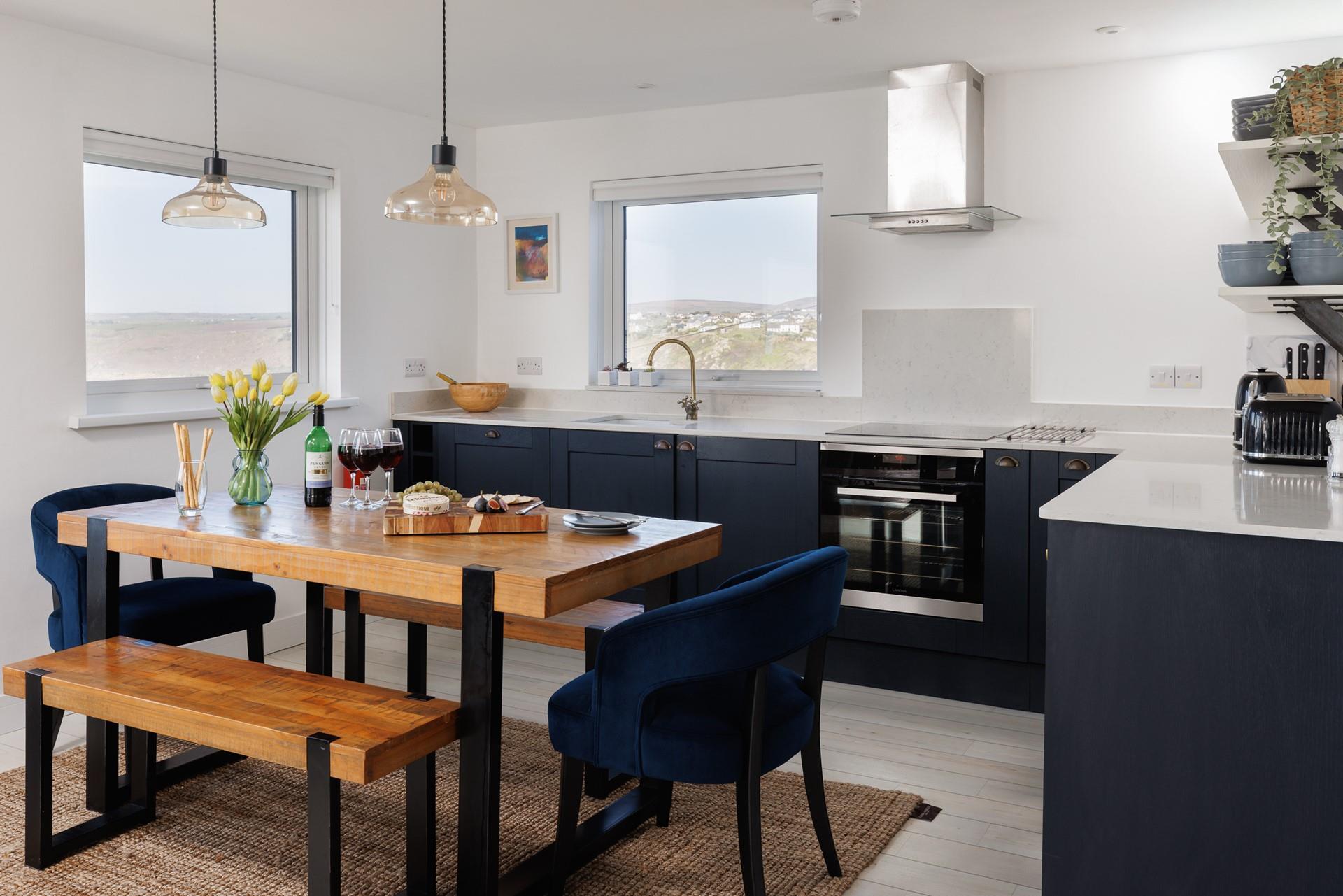 The dining table is perfect for the family to gather around.