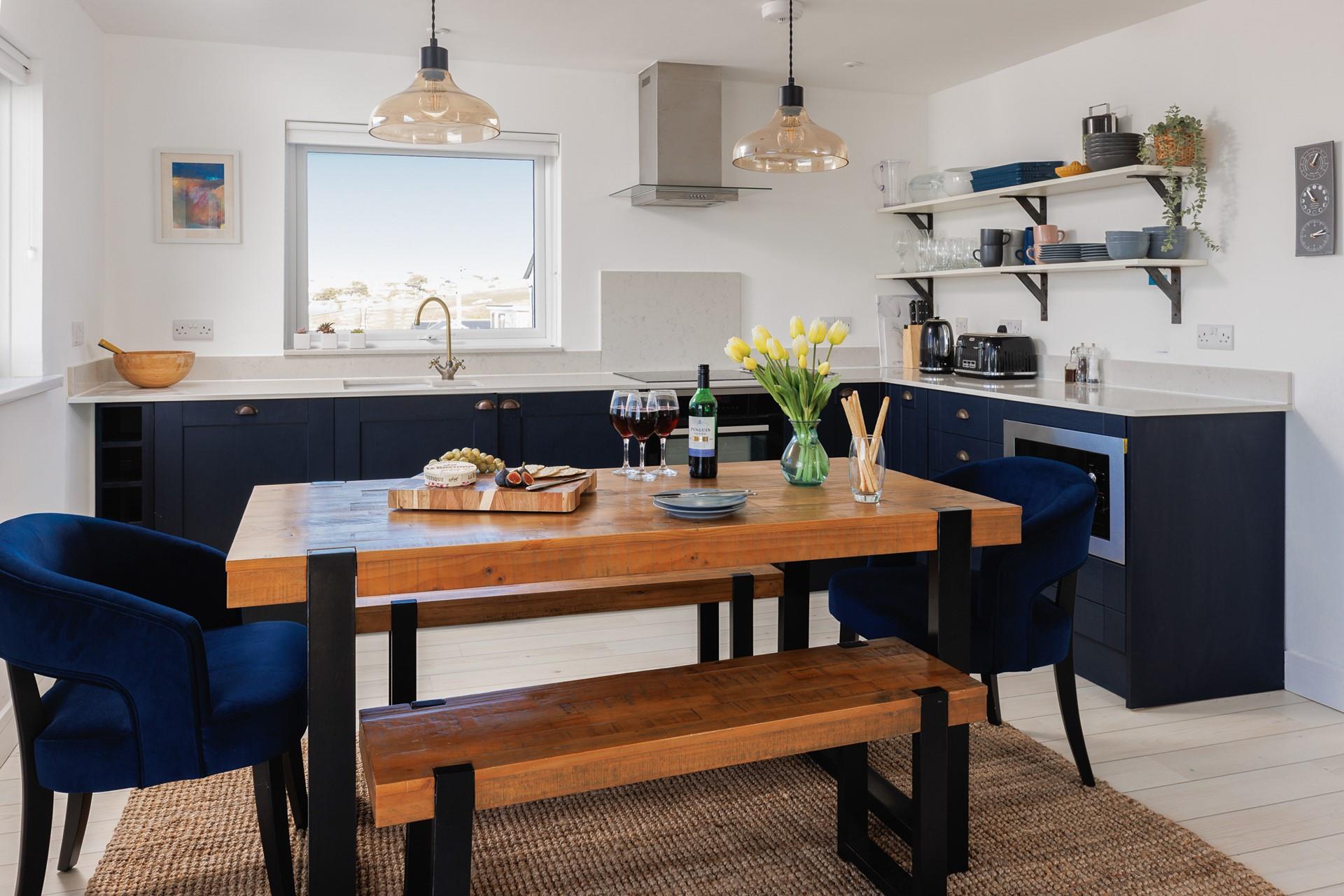 The dining table is perfect for the family to gather around.