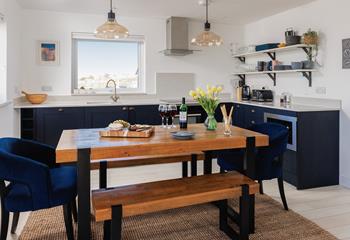 The dining table is perfect for the family to gather around.
