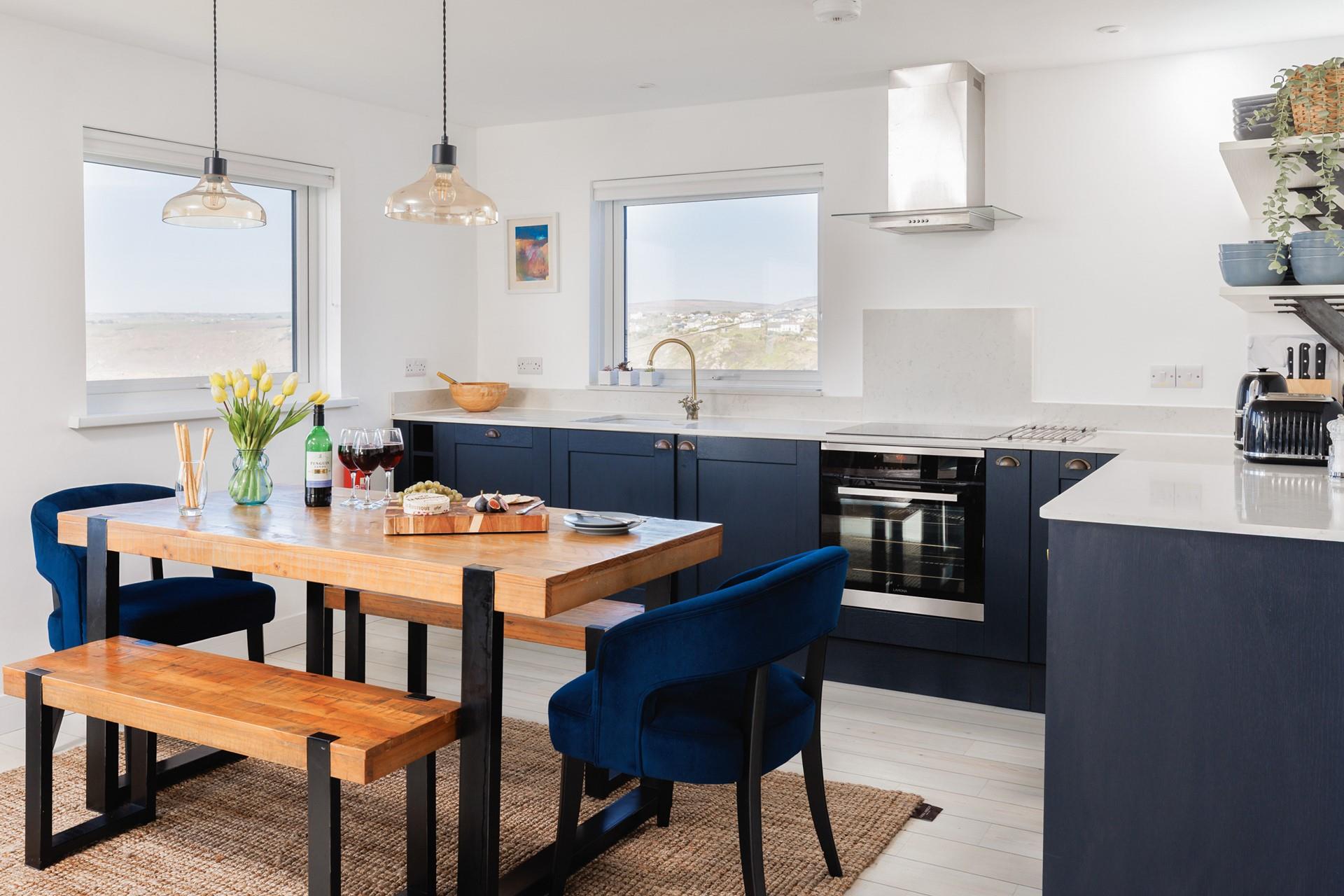 The chic kitchen and dining space is a delight to cook and eat in.