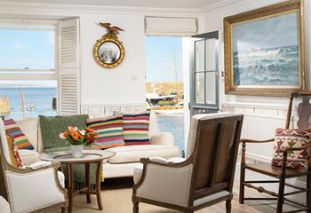 The beautiful furnishings combined with jaw-dropping views of the harbour makes for a perfect coastal retreat.