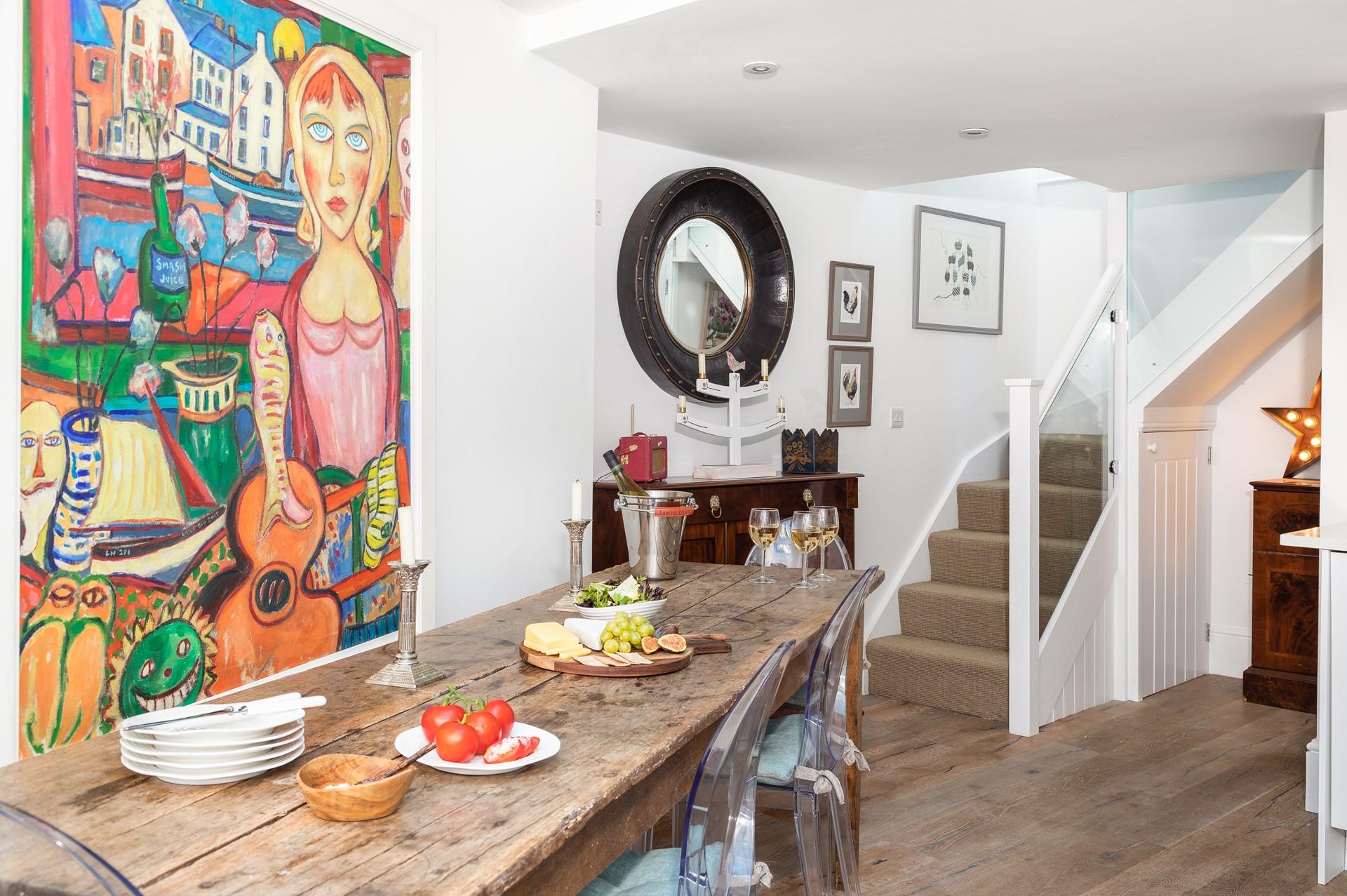 Gather around the dining table for a delicious dinner.