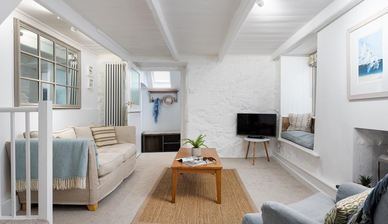 Stone walls and exposed beams add character to this gorgeous bolthole.