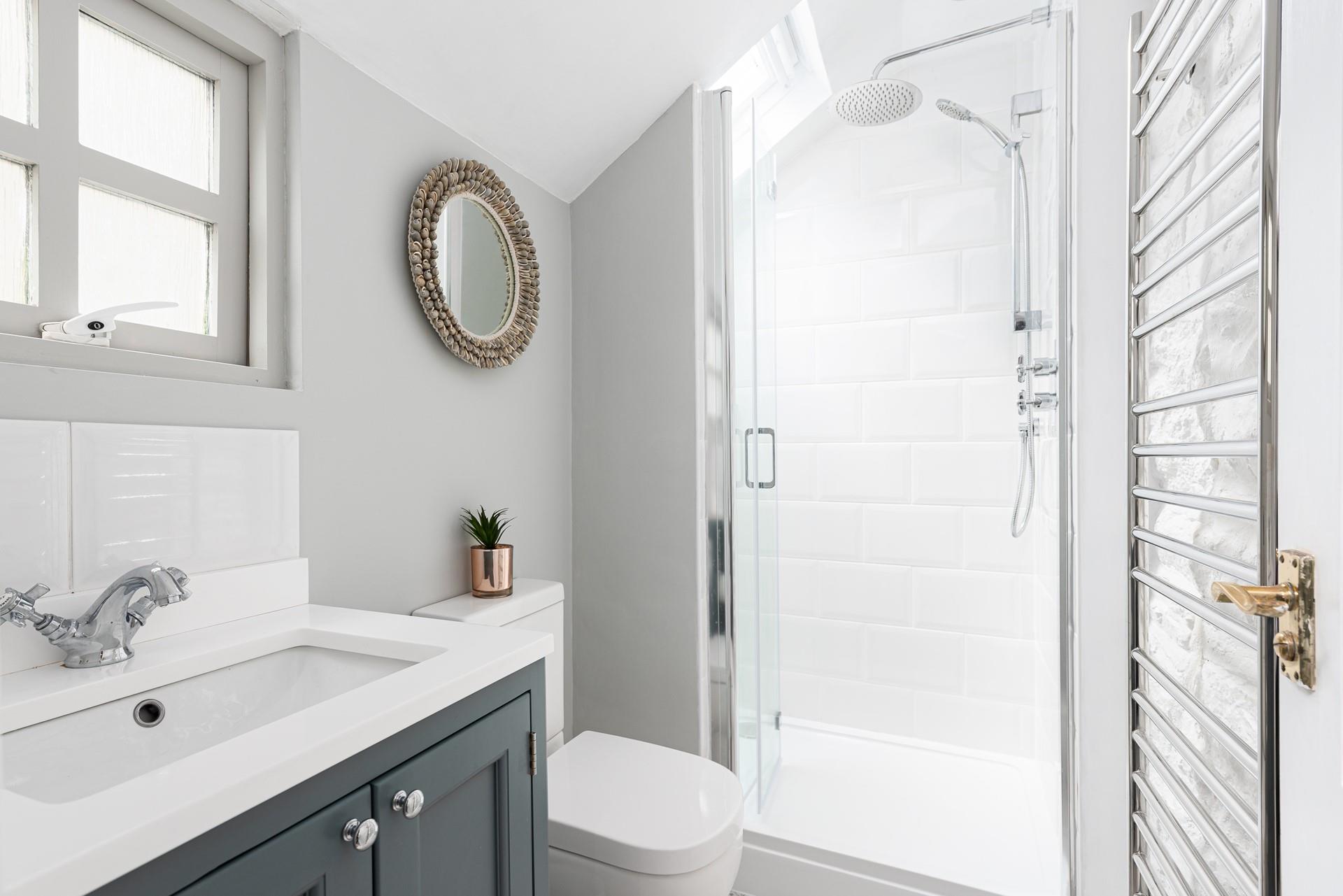 Though compact the shower room has been carefully and thoughtfully designed to maximize space.