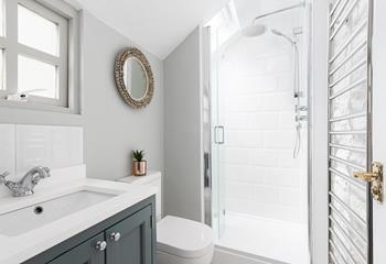 Though compact the shower room has been carefully and thoughtfully designed to maximize space.