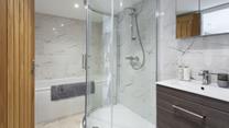 Choose between a shower or a bath to start the day.