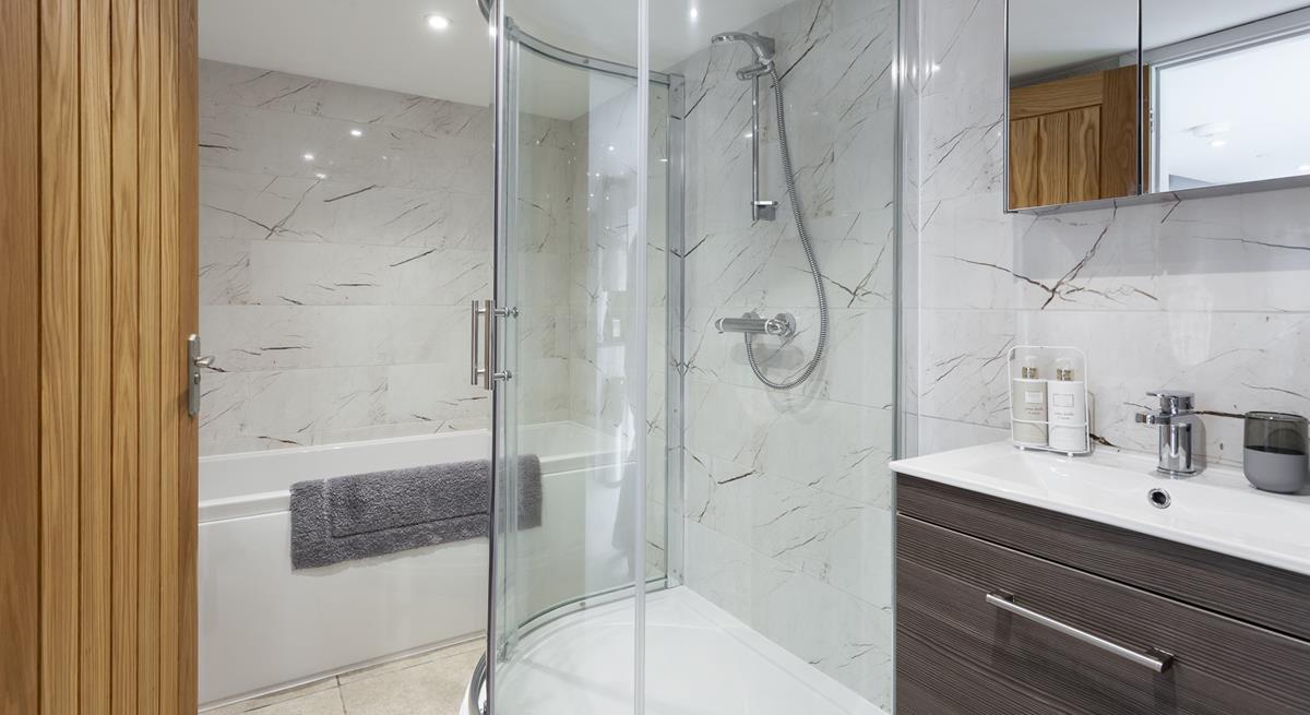Choose between a shower or a bath to start the day.
