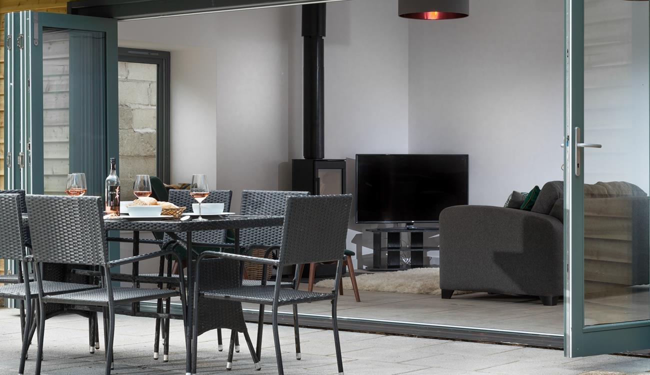 Open the bi-fold doors and take your evening meal outside on a summer's evening.