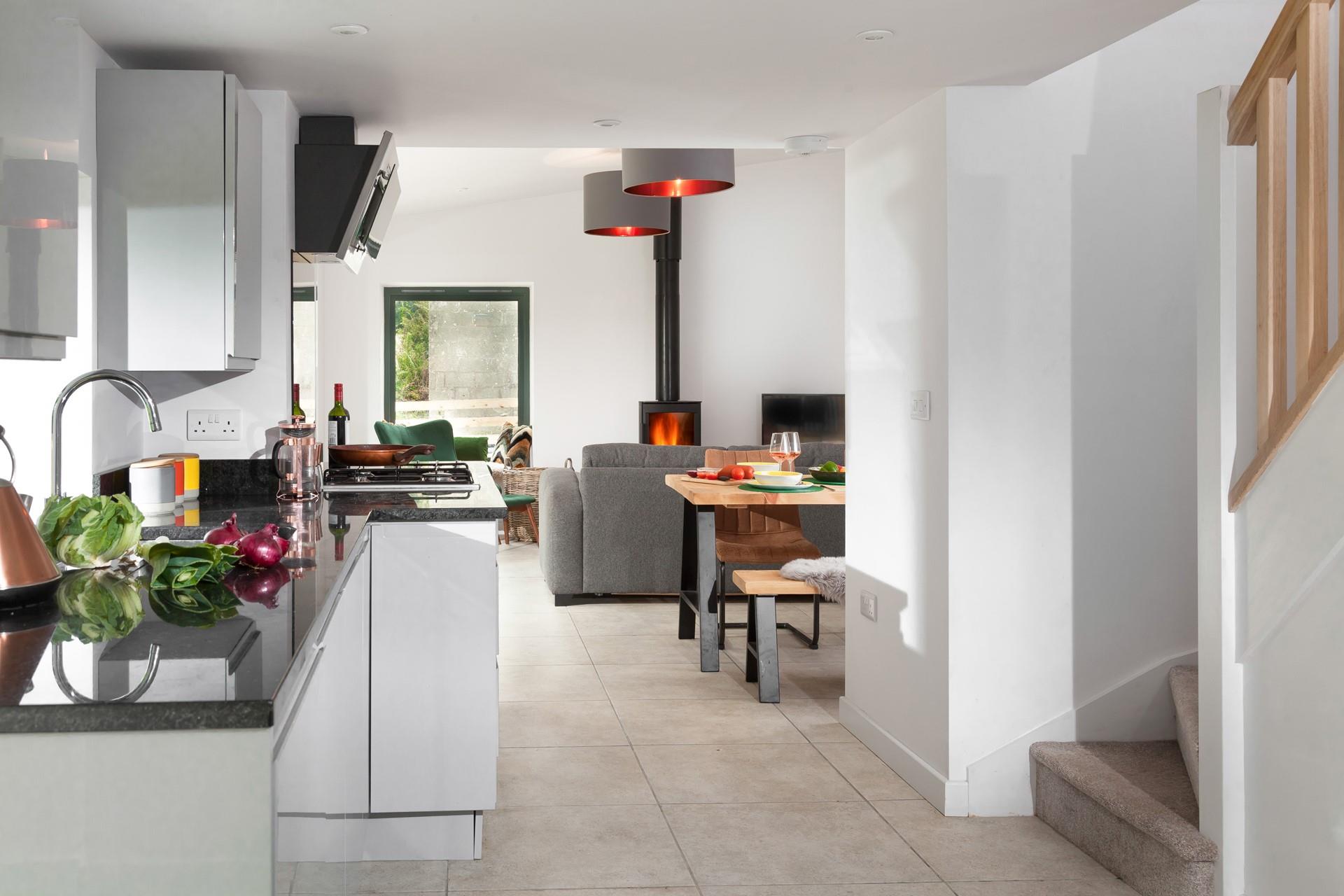 The kitchen is modern and well-equipped for cooking up a storm.