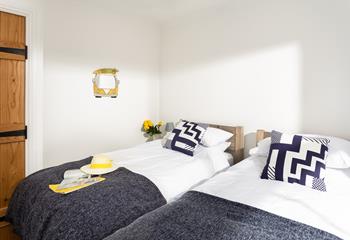 The cheerful twin room is great for both children and young adults.