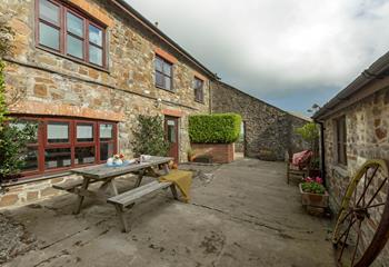 The rose garden courtyard is sheltered and is a lovely suntrap, perfect for tucking into afternoon tea and cake.