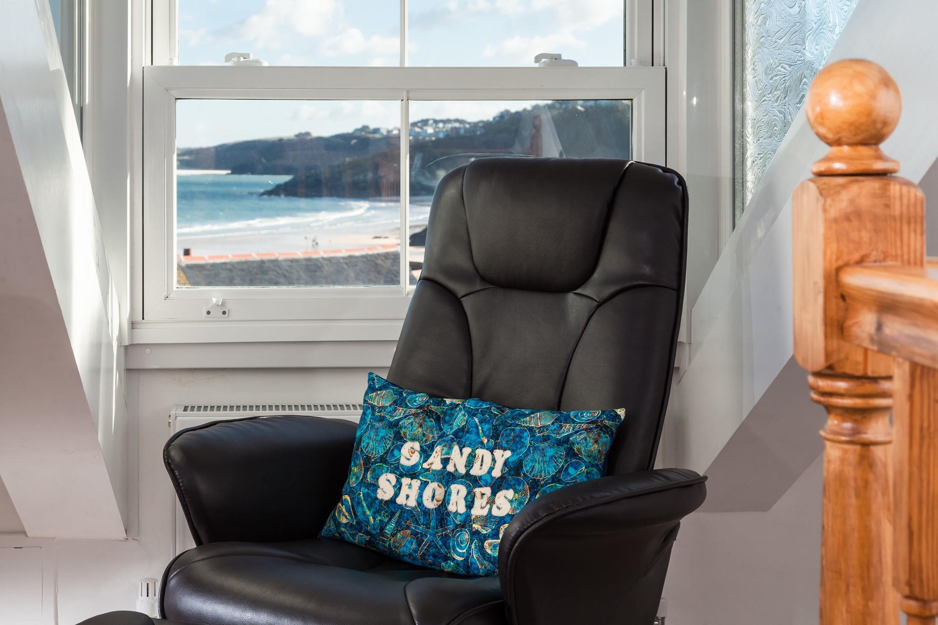 The perfect spot to spend downtime watching the waves roll onto the shore.