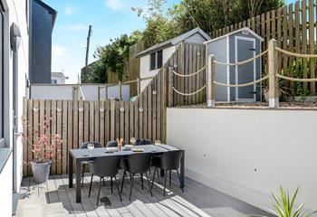 Dine al fresco on balmy evenings in the pretty courtyard.
