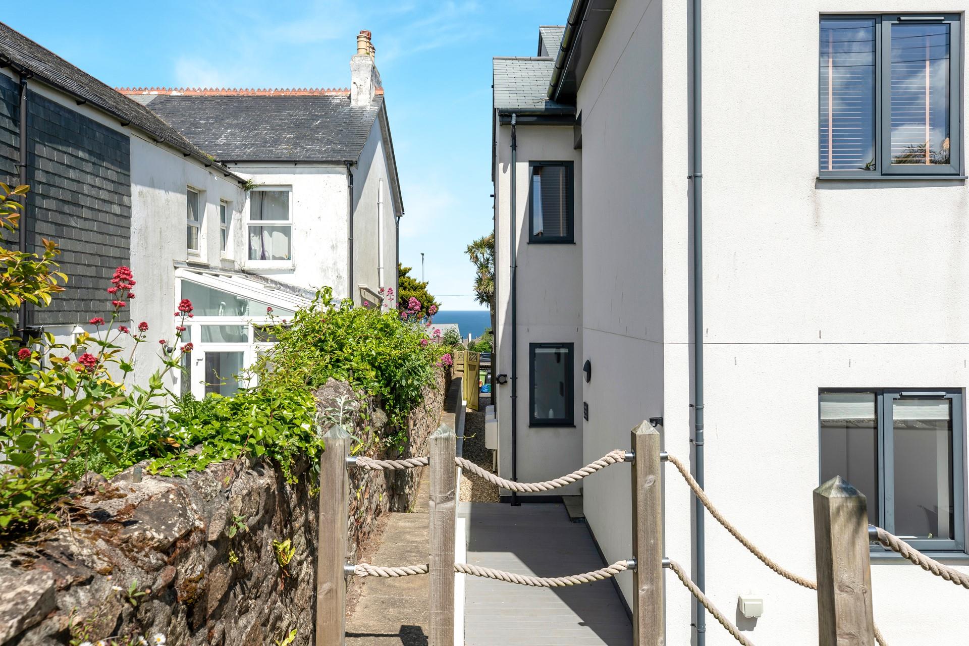 Get a sneak peek of the sea from the courtyard.