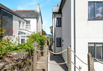 Get a sneak peek of the sea from the courtyard.