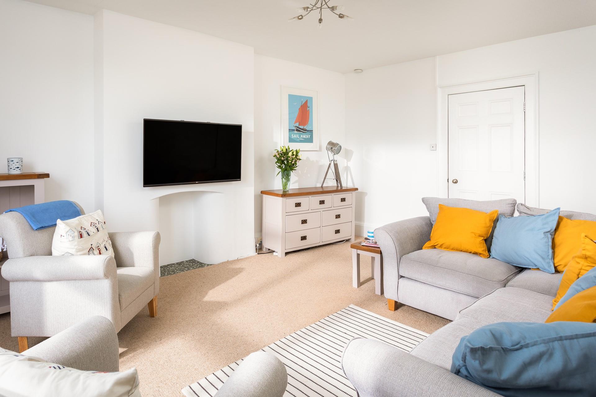 Ample seating offers plenty of space for the whole family to come together.