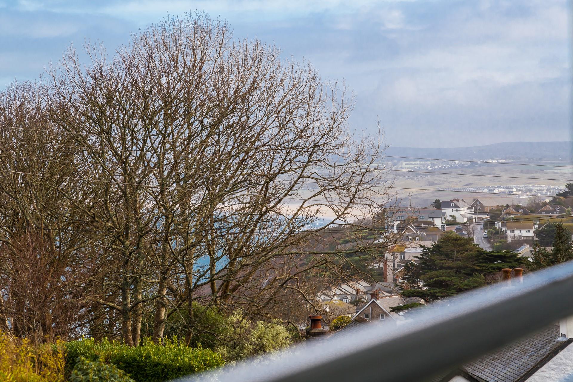 Enjoy far-reaching views from the balcony, across Carbis Bay and towards Hayle.