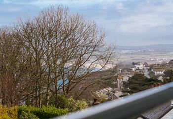 Enjoy far-reaching views from the balcony, across Carbis Bay and towards Hayle.