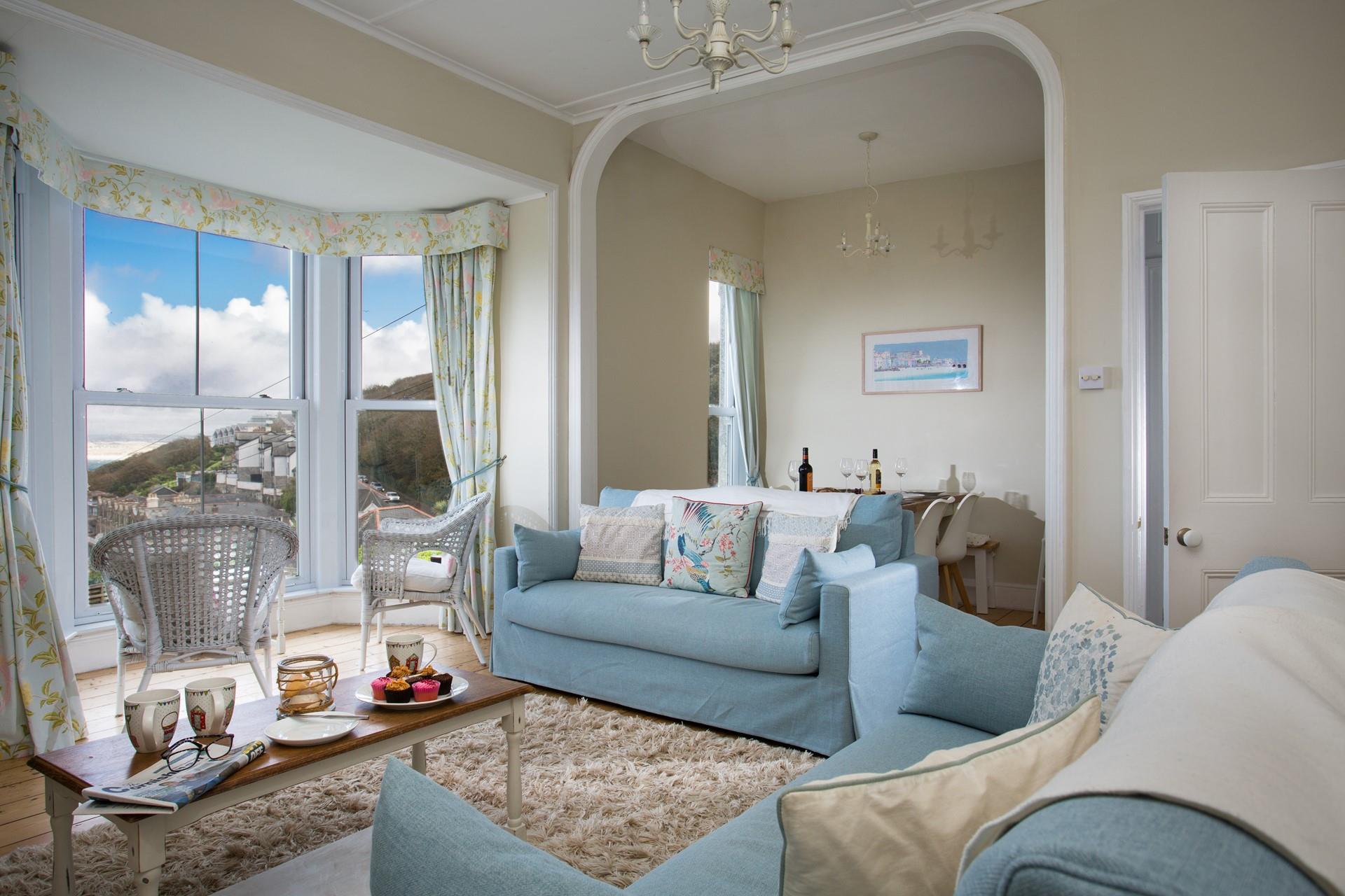 After a picturesque walk on the coast path come back to your cosy sitting room.