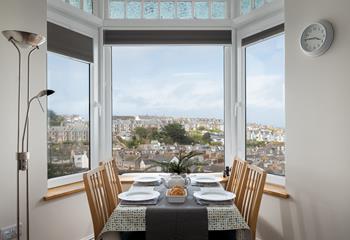 The dining table provides the perfect excuse to either dine together or play board games in the evening. 