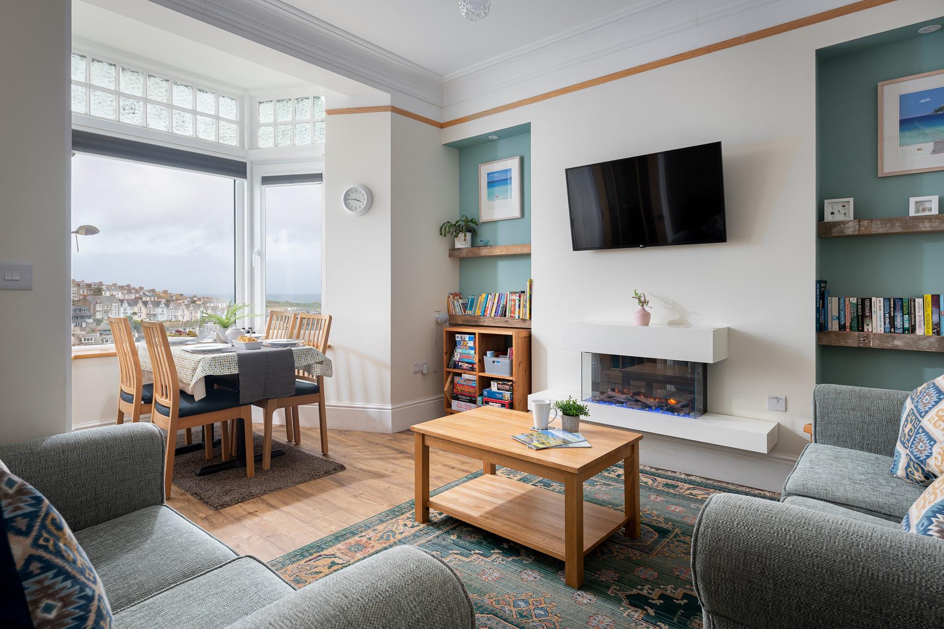 The calming sitting room is perfect for a small family to relax in, no matter what time of day. 