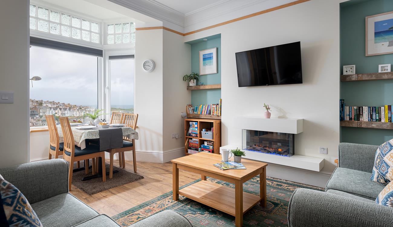 The calming sitting room is perfect for a small family to relax in, no matter what time of day. 